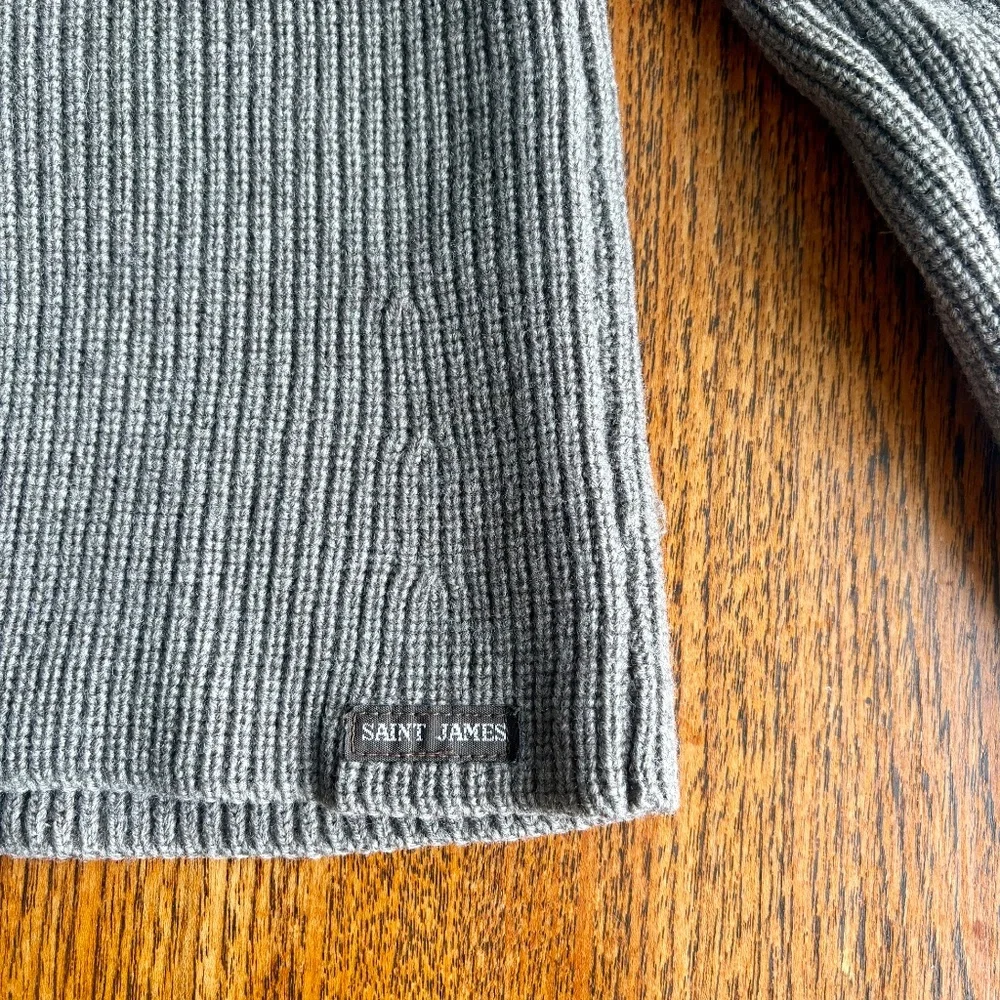 Saint James ribbed wool sweater-size small - Picture 5 of 8